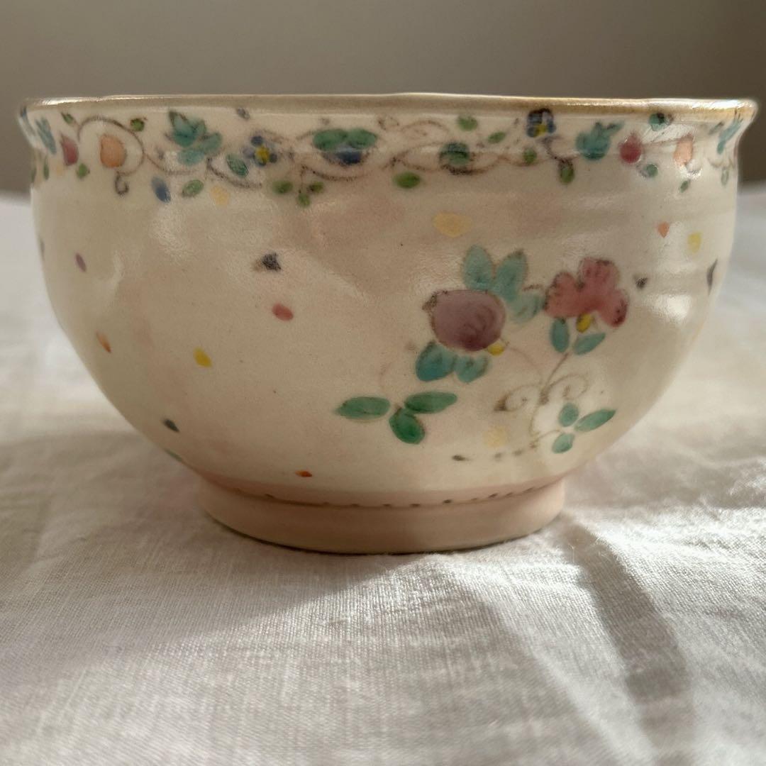 新品未使用❀　ははみや　うつわ　まる椀　絵付け　半磁器　陶芸　作家　京焼　益子焼