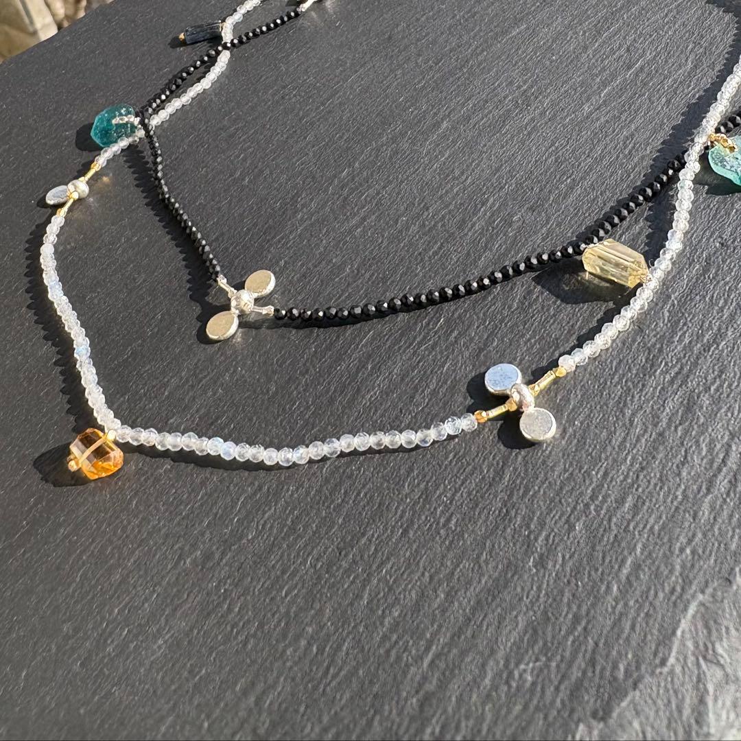 ロング、ラリエット、2連ネックレス