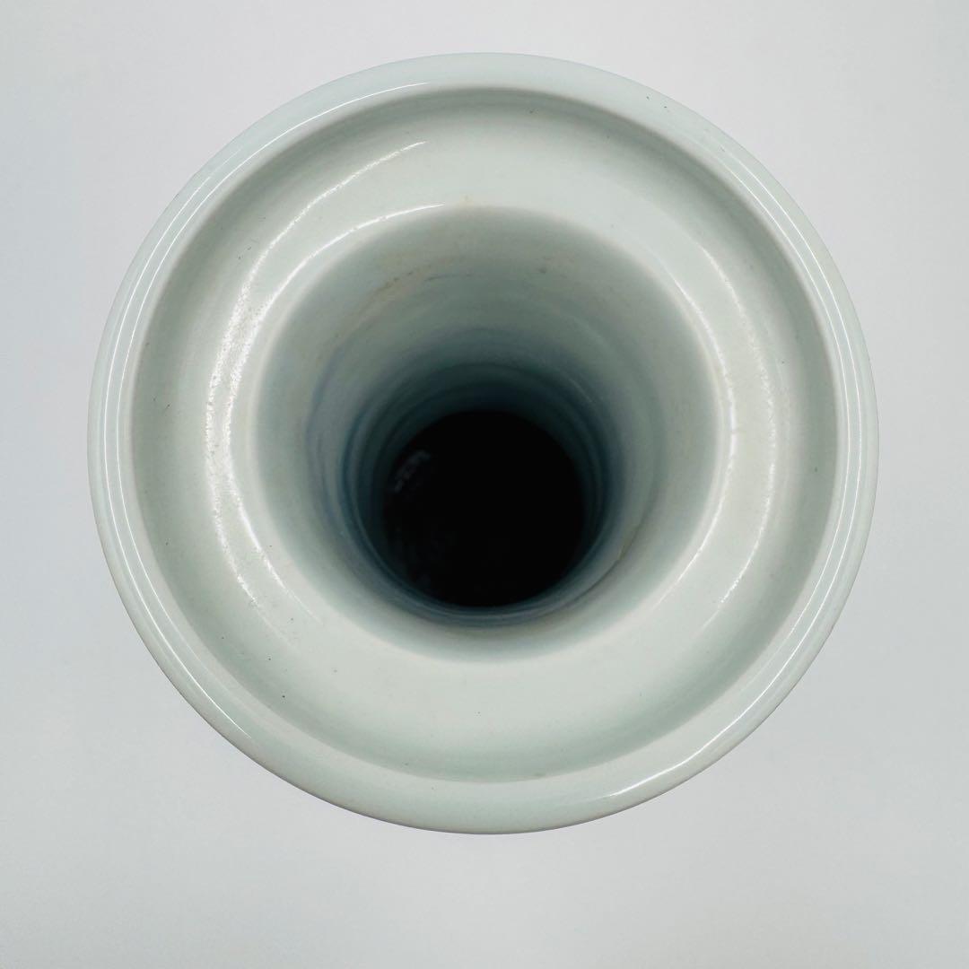 【三浦竹軒　高砂花入　染付　花瓶　共箱】骨董　アンティーク　インテリア