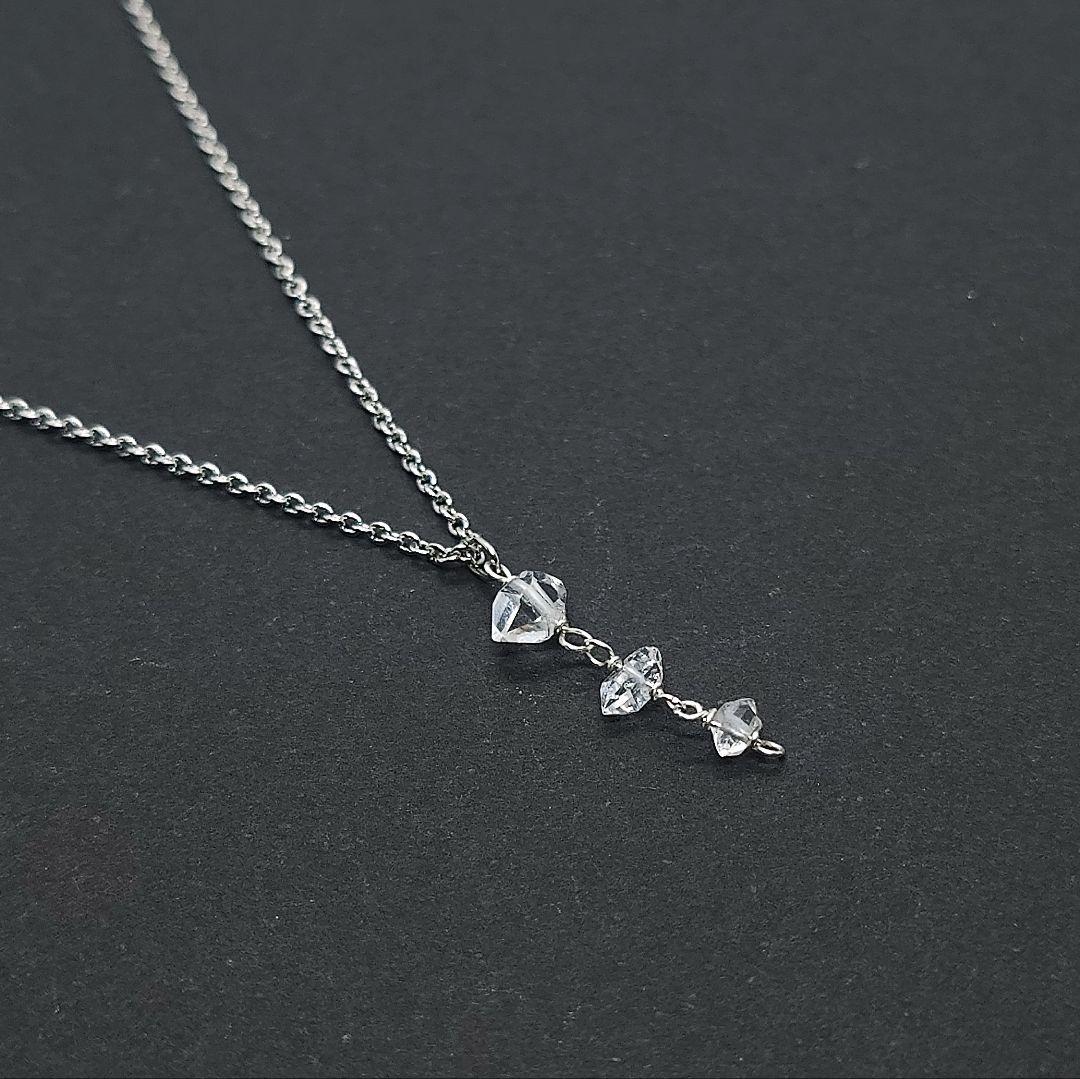 ◆カラーが選べる◆ セットアップ　ハーキマーダイヤモンド ネックレス＆ピアス