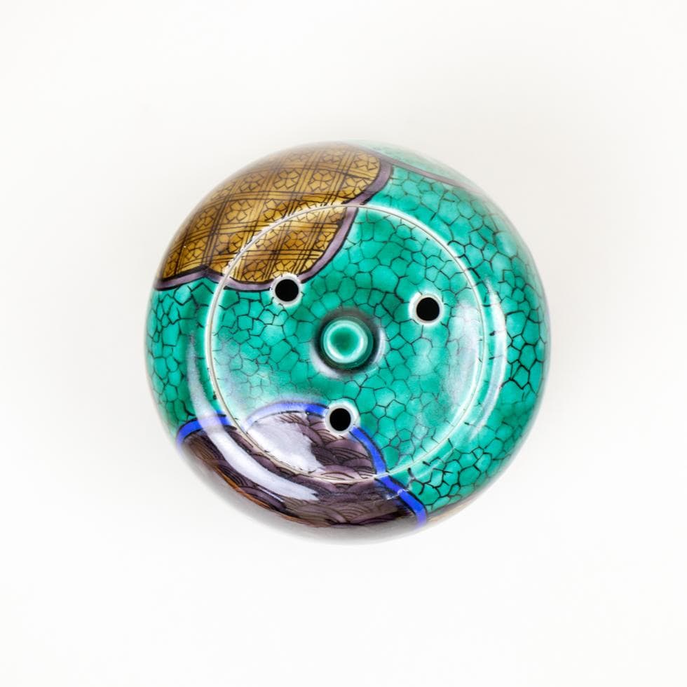 河島洋 吉田屋 香炉 未使用品 共箱 九谷焼