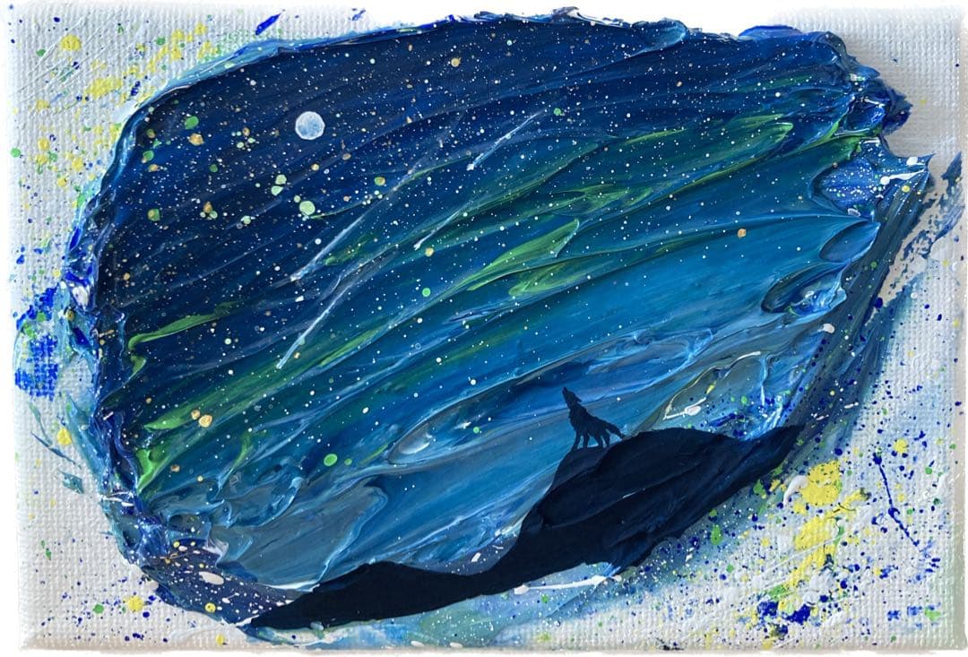 夜空　大神　キャンバス　盛り上げ　星空　原画