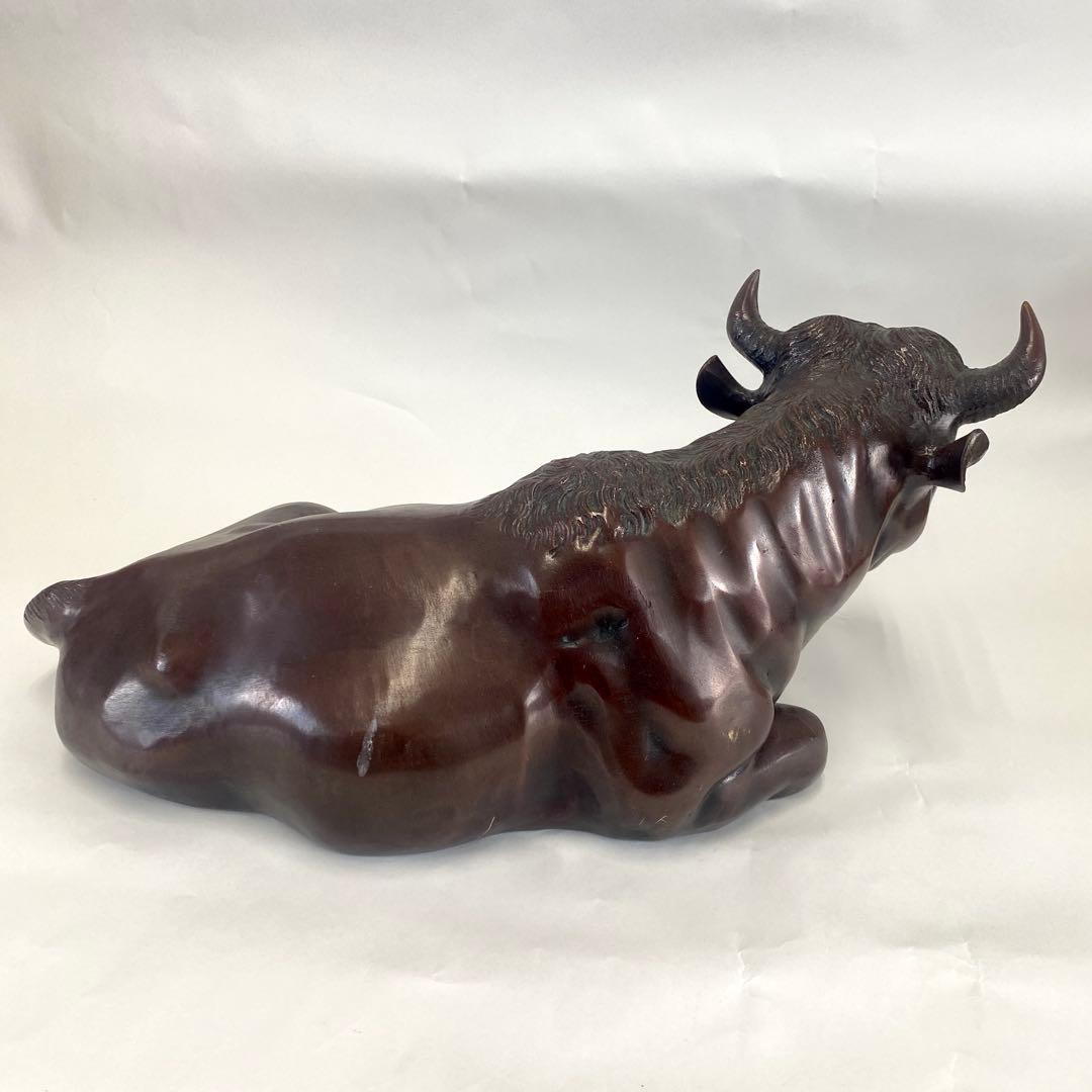A42 専用 秀山 銅 闘牛 骨董品 オブジェ アンティーク 置物 5.2kg