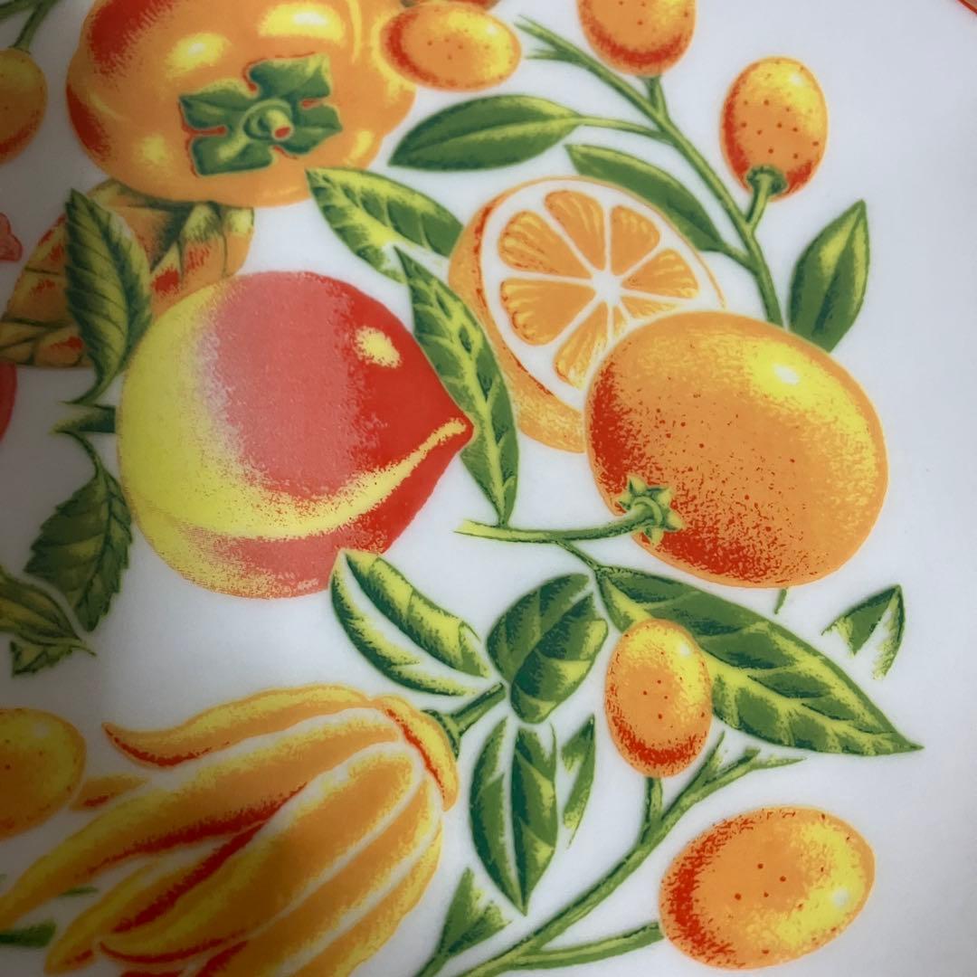 E-1 【極美品】翠松園（SUISHOWIN）八角皿 2枚セットフルーツ柄箱入り