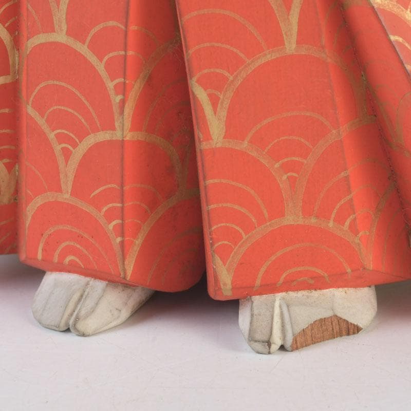 奈良人形師　染川宗進作　一刀彫　「猩々」　置物　共箱　C　9949