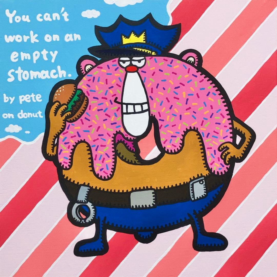 原画　ドーナツ ポップアート キャラクター　絵画　アクリル画　現代アート