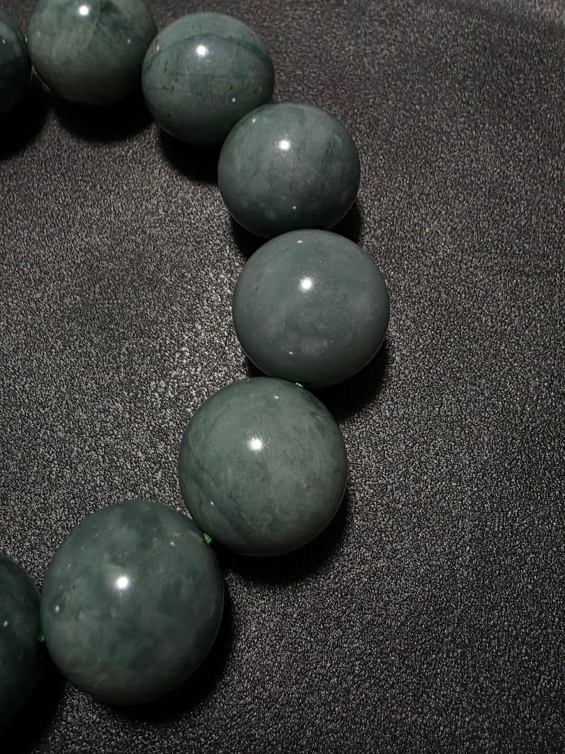 18.5mm　グアテマラ産翡翠　大玉　ブレスレット
