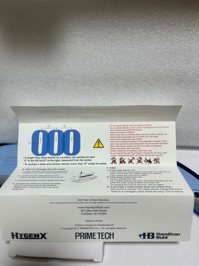 米軍放出未使用品99.9%除菌 HygenX Vray ポータブルUV-C除菌器