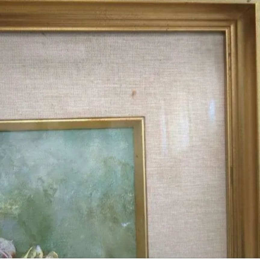 【真作】田河勇造 油彩「薔薇」F8 額装 絵画