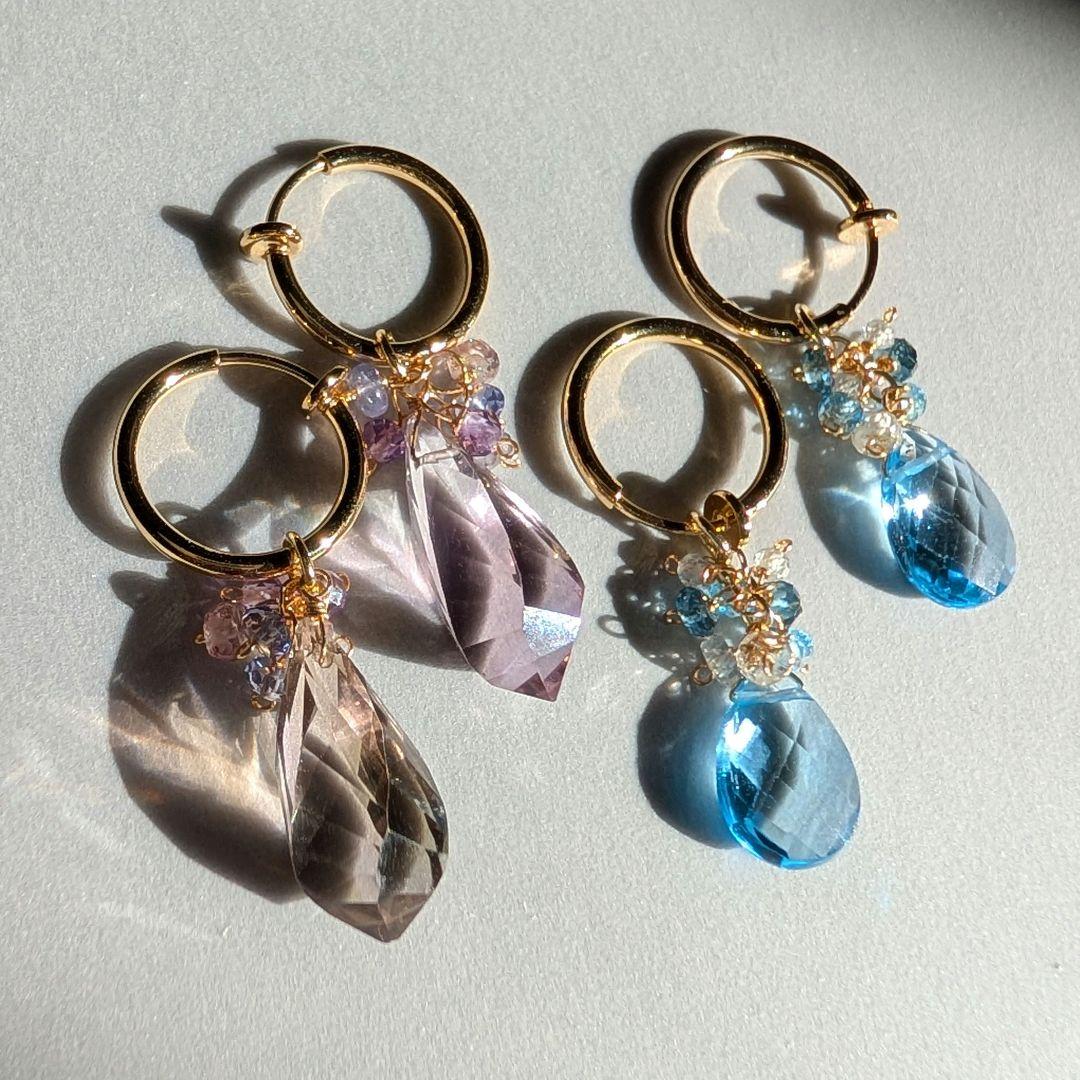 高品質✧︎スイスブルートパーズ ピアス