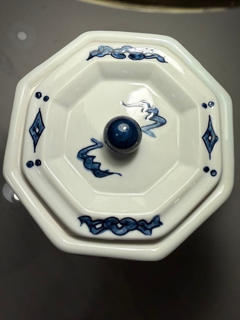 皆具　『平安　鈴木康月造』『染付』『ぶどう棚皆具』　共箱　茶道具