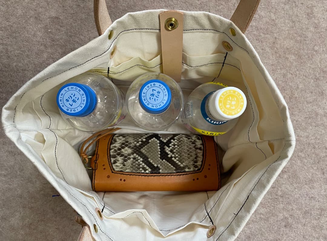 ヌメ革＆尾道帆布 トートバック（小）