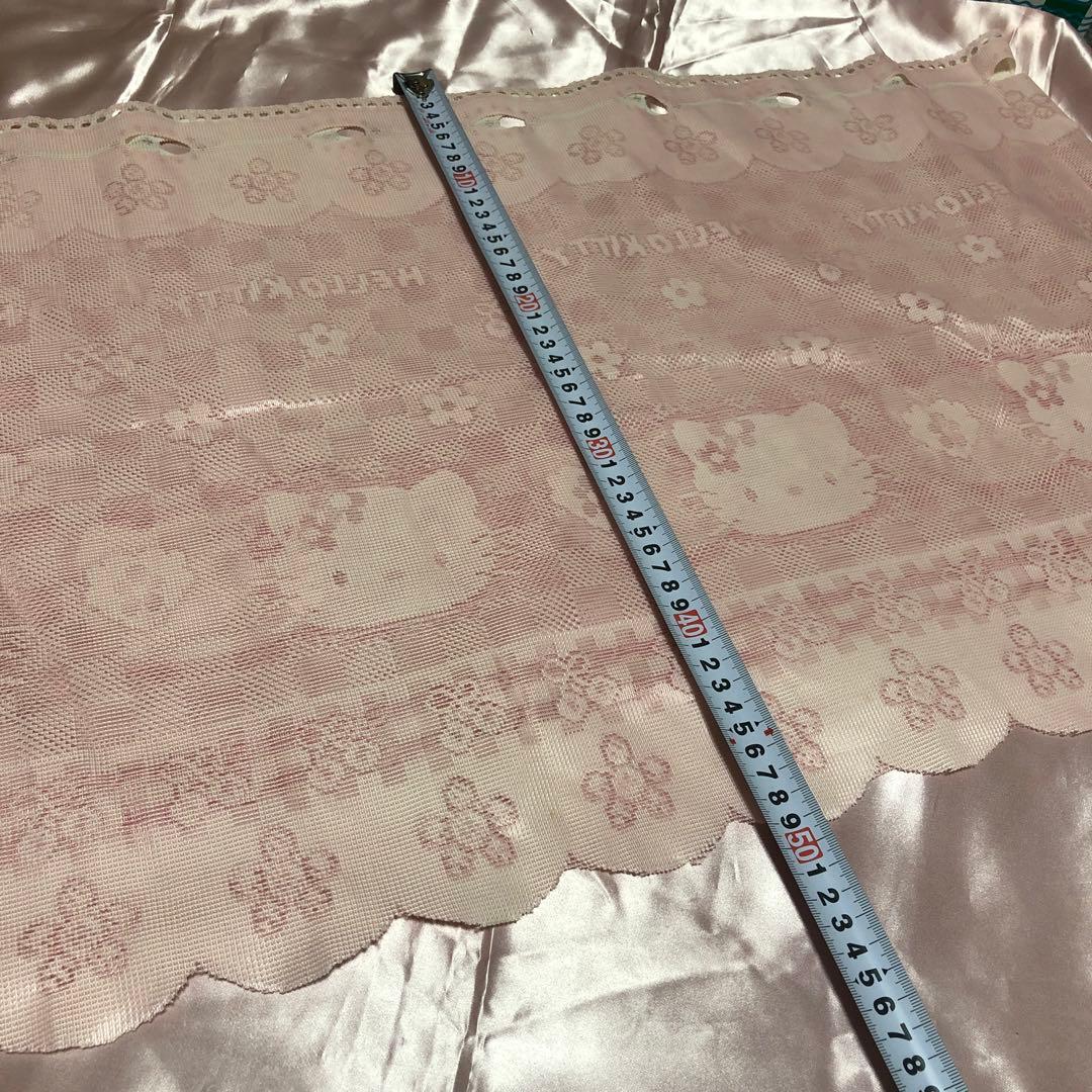 【新品未使用品】ハローキティ ピンク レースカフェカーテン ☆レトロ品☆