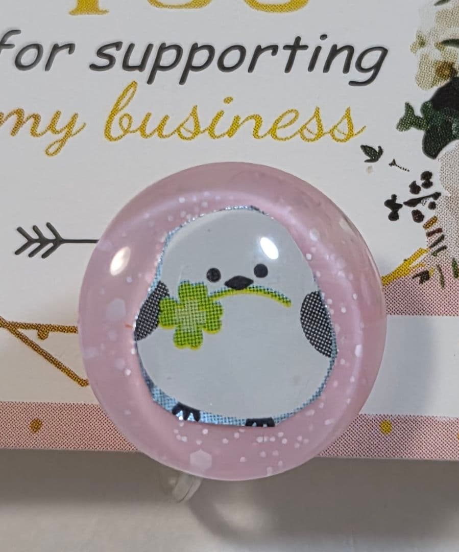 シマエナガノンホールピアス✨　かわいいサイズ★スタッドタイプ★　シマエナガ