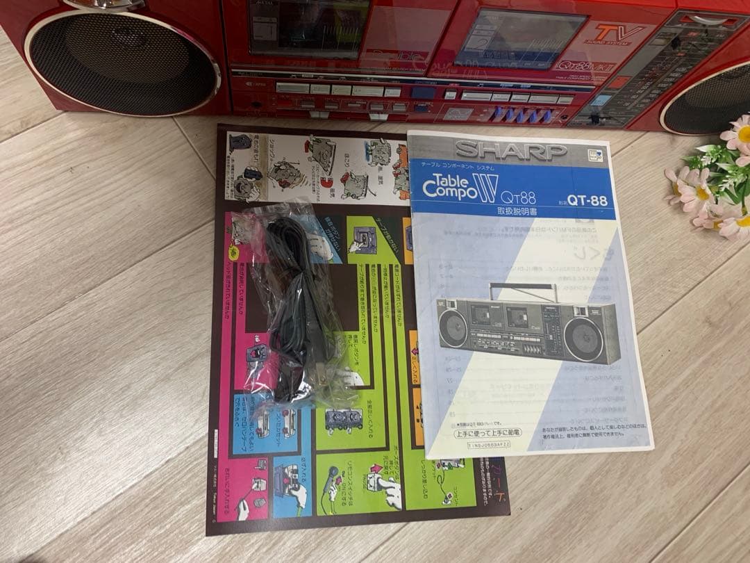 SHARP QT-88R 分離型ダブルカセット整備済 動作品 美品 希少ラジカセ