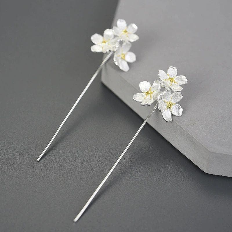 ワスレナグサのピアス - 耳を華やかさを添える　R418