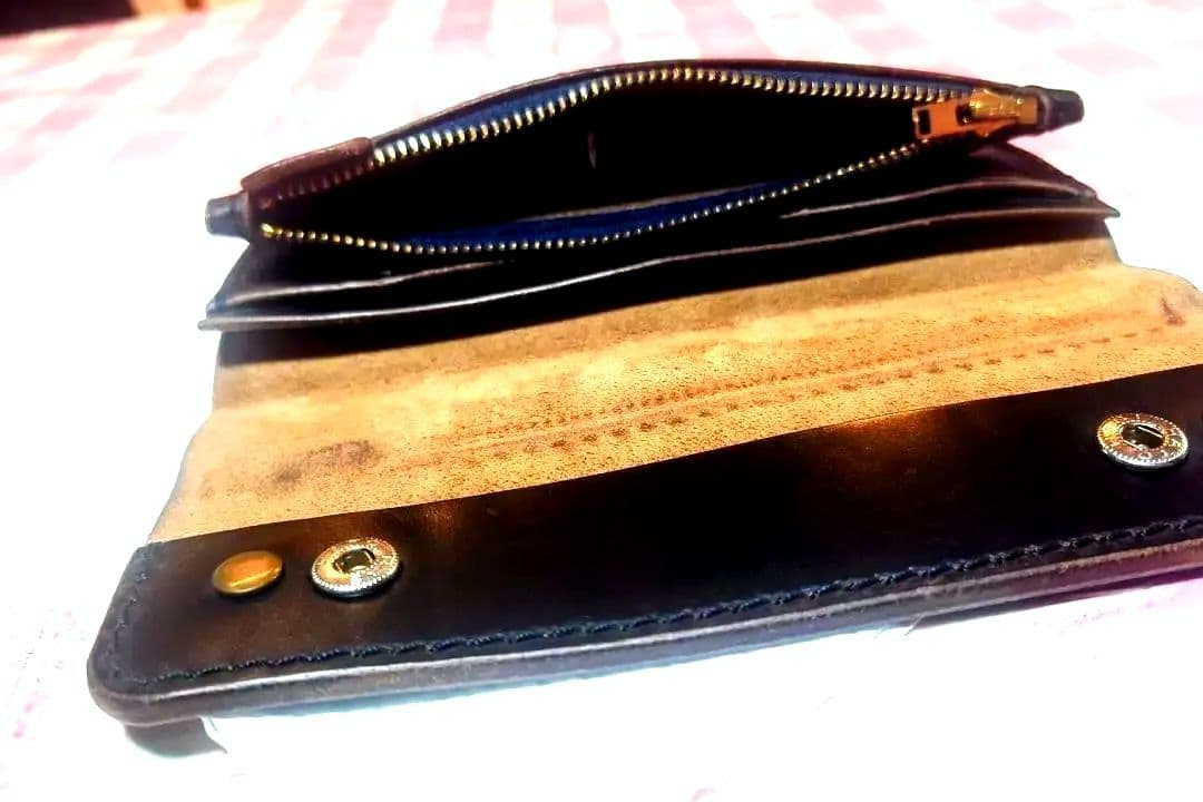 総手縫い ドーナツボタン トラッカーウォレット