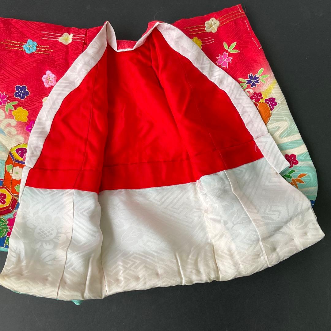 市松人形着物 （尺ニ　12号用）　市松人形着物手刺繍　市松人形着物五つ紋礼装