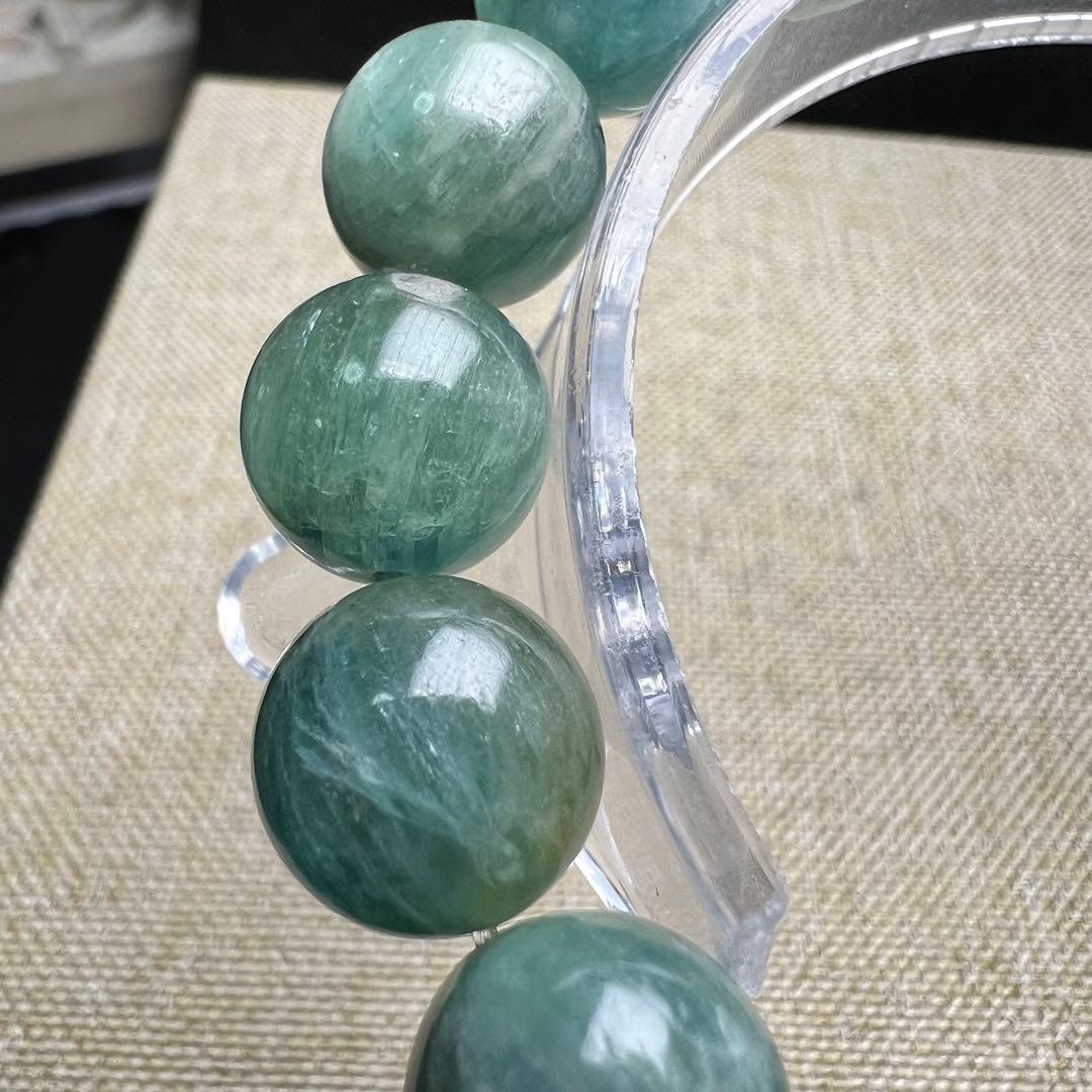 【81151】高品質 グリーンカイヤナイト 11mm ブレスレット