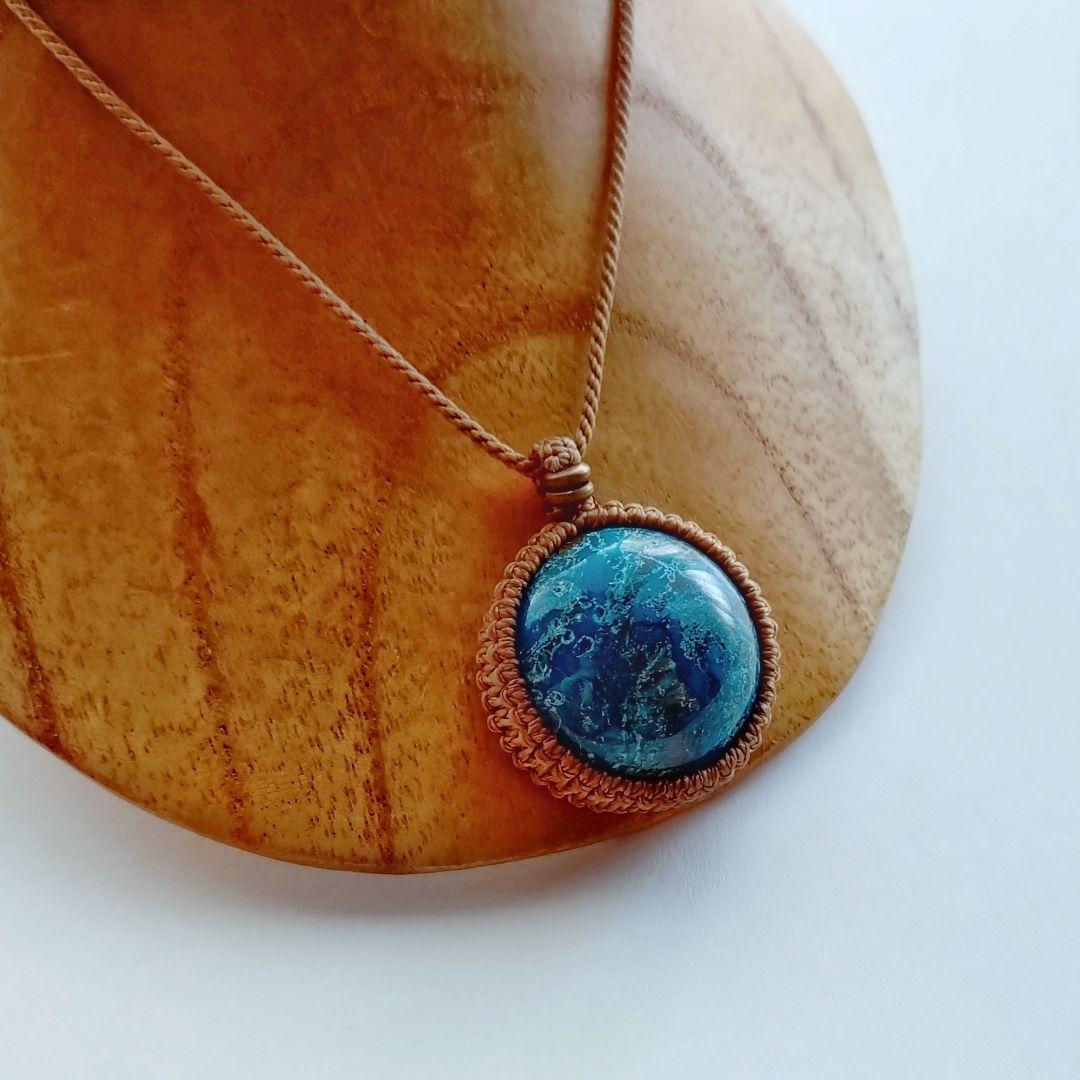 シャッタカイトクリソコラ マクラメネックレス