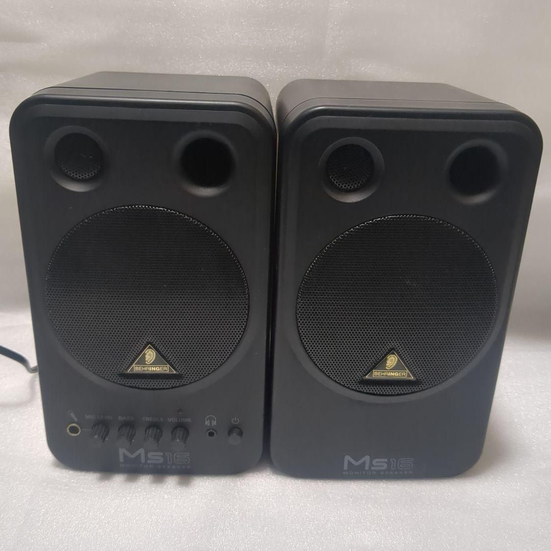 Behringer MS16 スタジオモニター ステレオスピーカー ケーブル付き