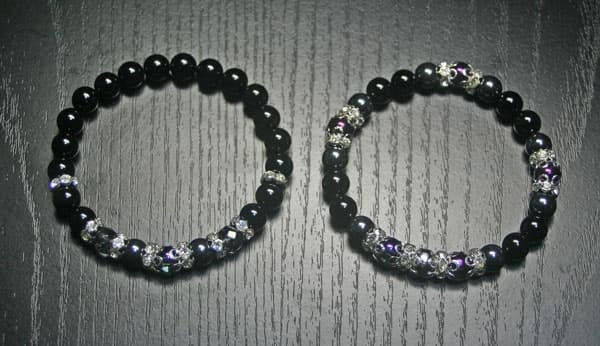 ギベオン隕石8mm（メテオライト）２連ブレスレット Ver.Ⅰ