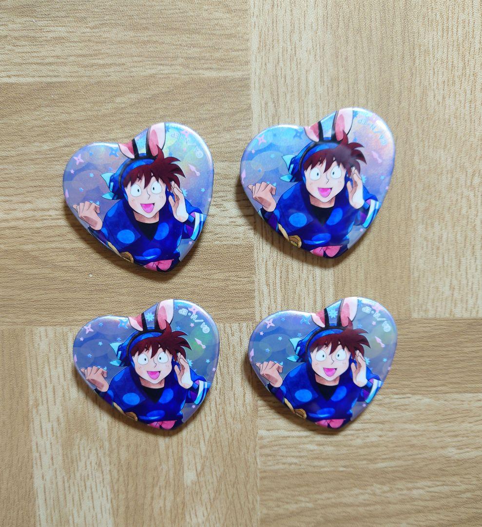 土井半助 ナンジャタウン たまご探しの段 ハート缶バッジ 4個セット