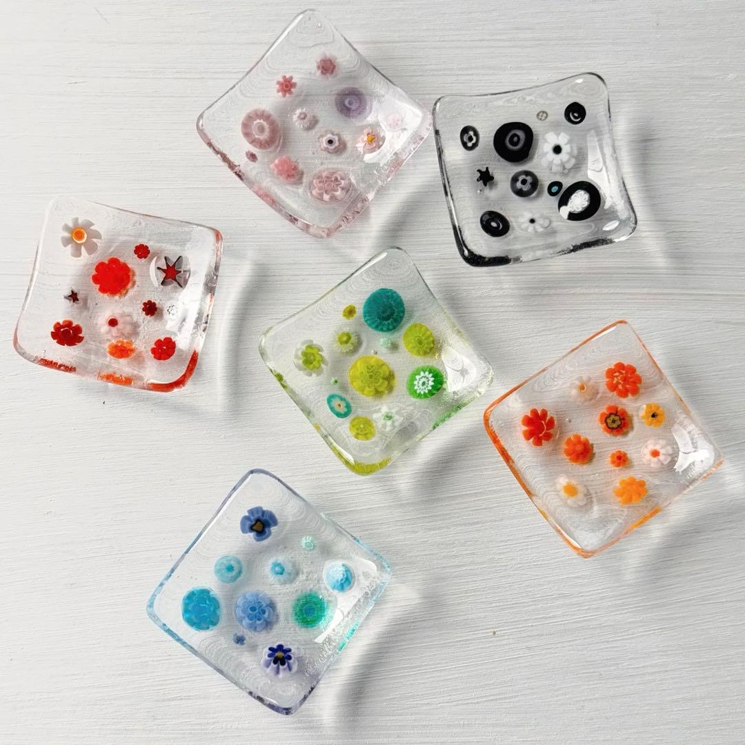 ベネチアンガラス　小さな小さな小皿セット