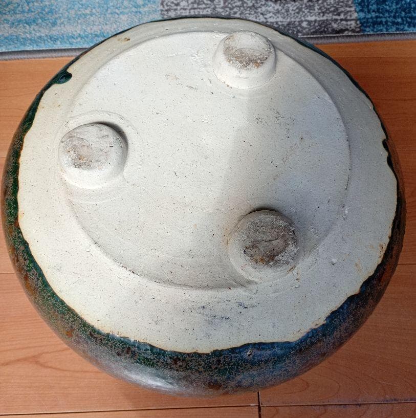 瀬戸焼　織部風炉　茶道具　骨董品　置き飾り