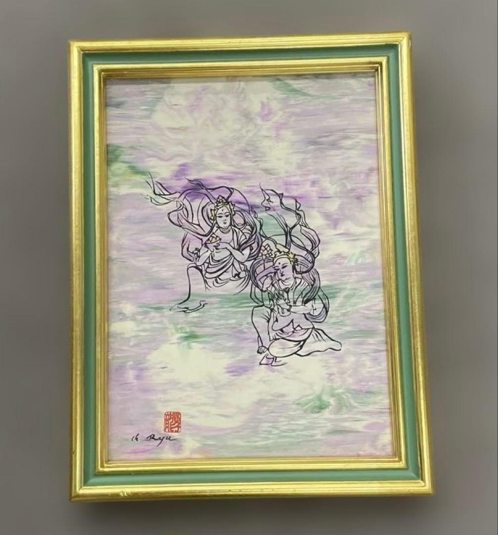 本物　龍敬子画伯　油彩画　飛天　期間限定出品