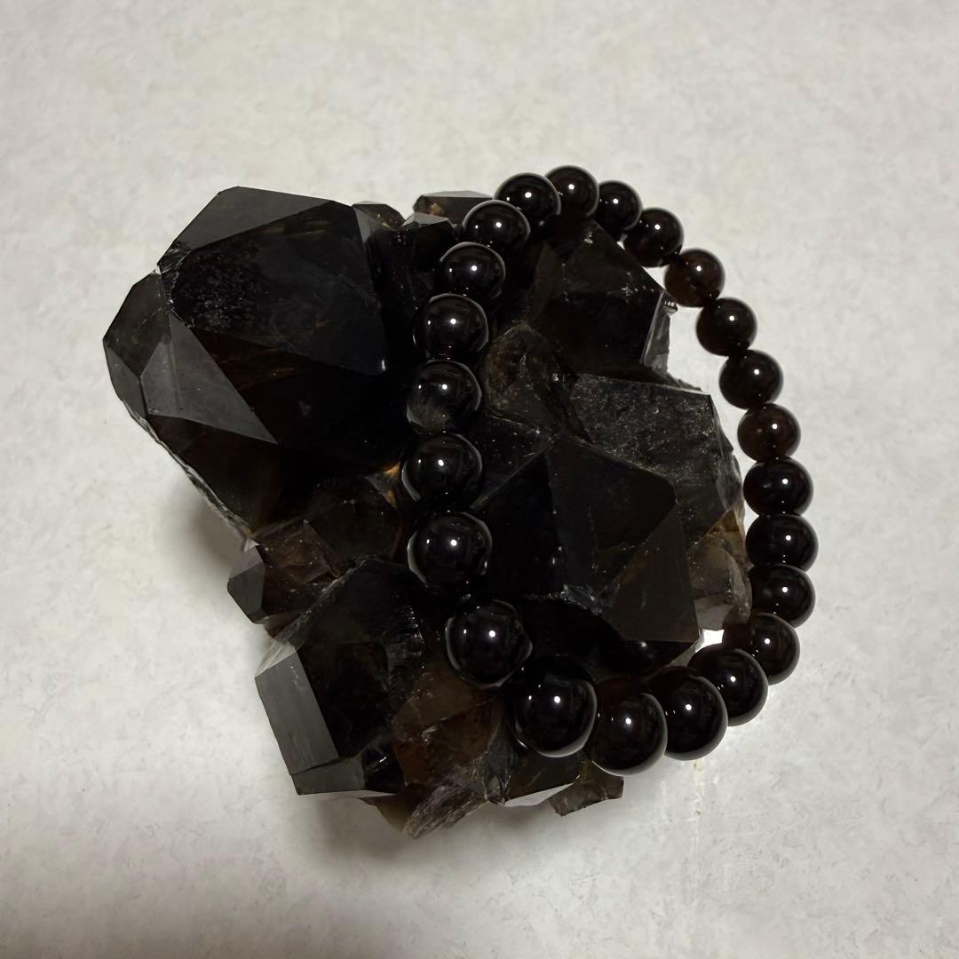 484g モリオン クラスター 漆黒コンゴ産 原石 天然石 魔除け